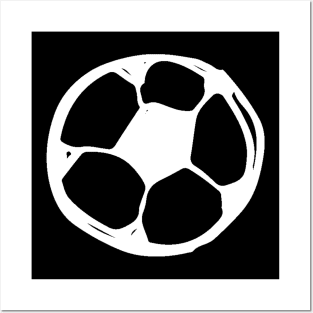 Soccer Ball Doodle Black Posters and Art